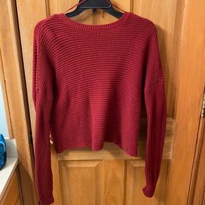 Open Back Maroon Sweater